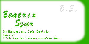 beatrix szur business card