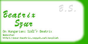 beatrix szur business card